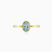 Anillo de oro de topacio ovalado en bisel mujer Anillos Tinge