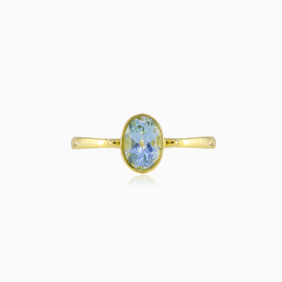 Bague en or topaze ovale à lunette femme Bagues Tinge