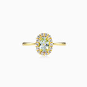Oval topaz halo gold ring Женские Помолвочные кольца Royal