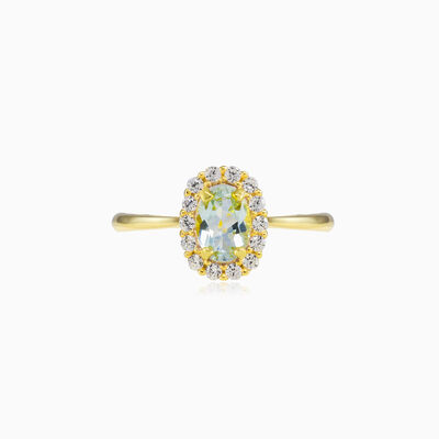 Oval topaz halo gold ring woman Engagement rings Royal