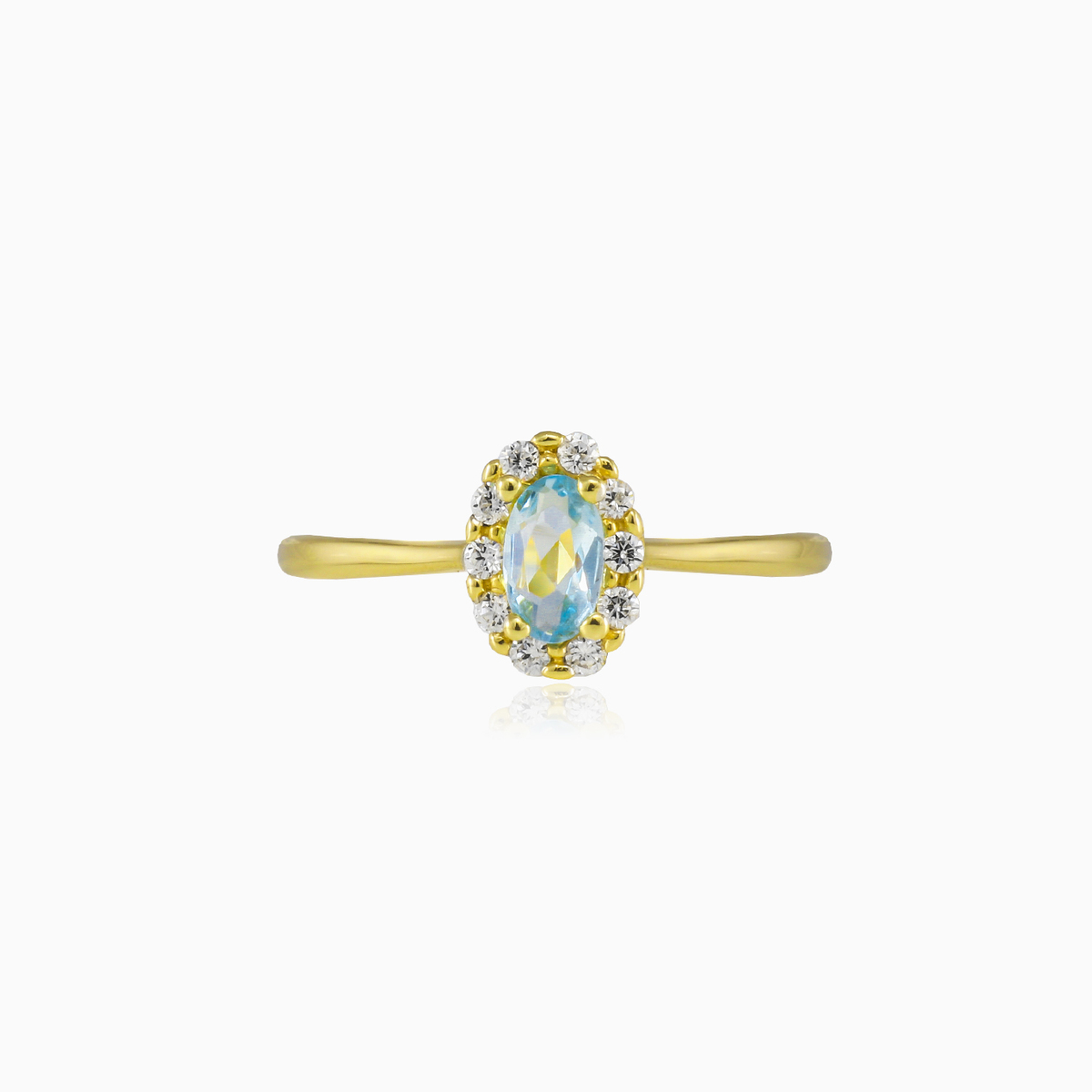 Ovaler Topas-Goldring Frauen Verlobungsringe Royal N.1
