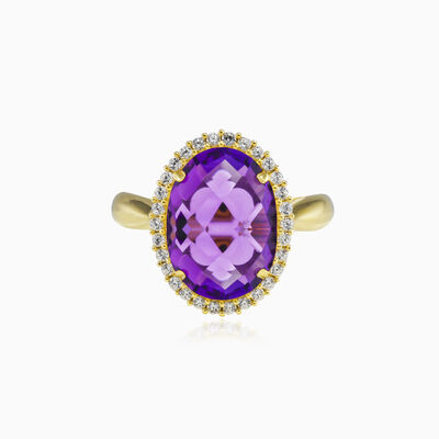 Massive oval amethyst gold ring Женские Помолвочные кольца Royal