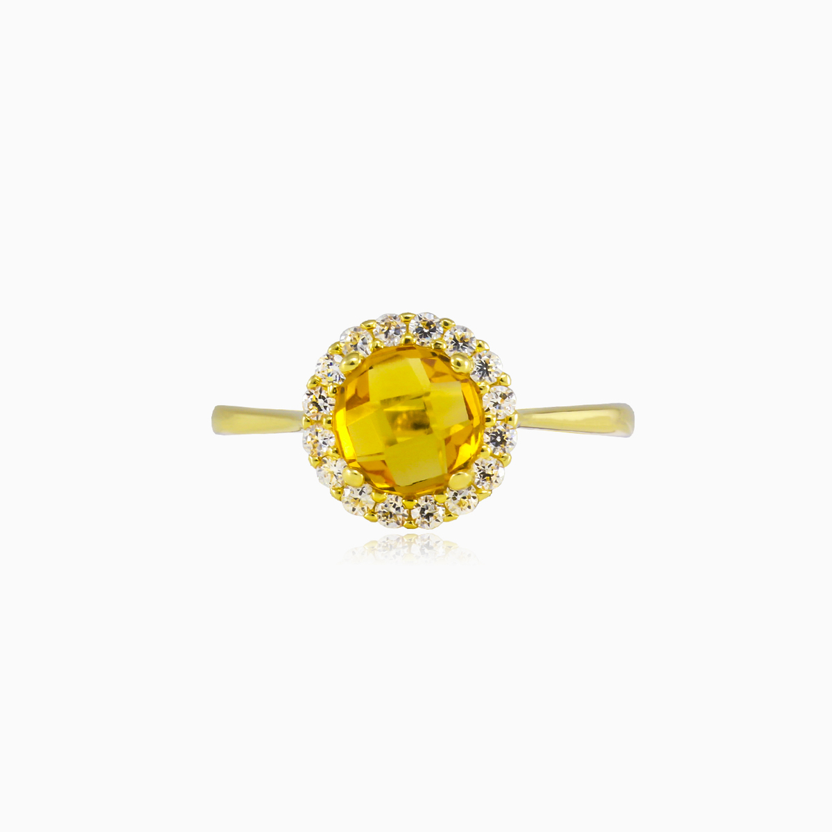 Königlicher runder Citrin Goldring Frauen Ringe Royal N.1