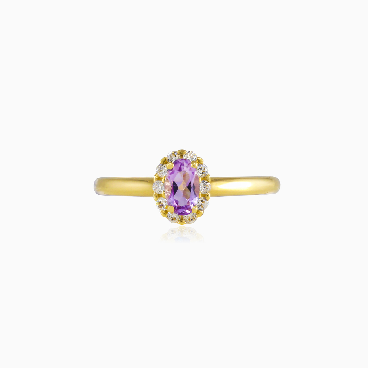 Goldring mit ovalem Amethyst Frauen Verlobungsringe Royal N.1