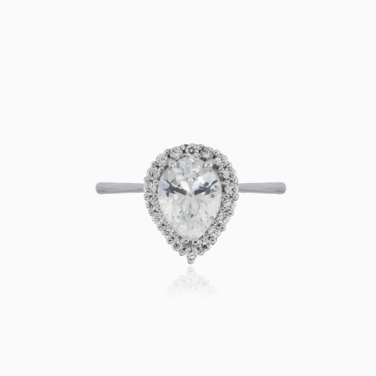 Pear-cut crystal white gold ring Женские Кольца Royal N.1