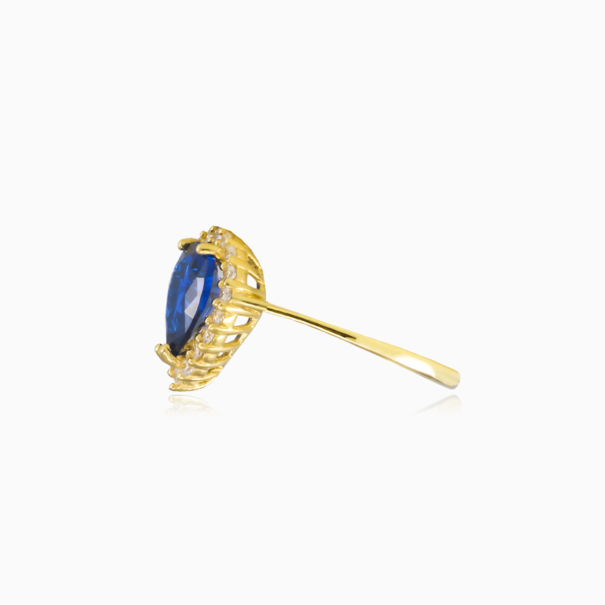 Anillo de oro blanco con cristal pera mujer Anillos Royal N.2