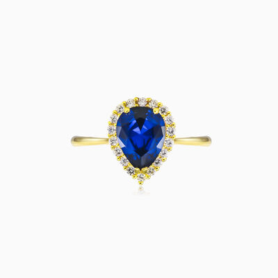 Bague quartz bleu poire en or femme Bagues Royal