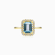 Emerald-cut blue topaz gold ring Женские Помолвочные кольца Royal