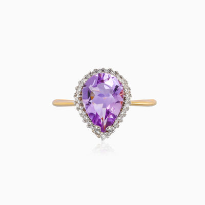 Pear-cut amethyst rose gold ring woman Rings Royal
