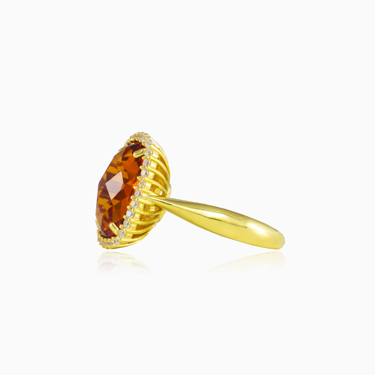 Massive cushion citrine gold ring woman Engagement rings Royal N.2