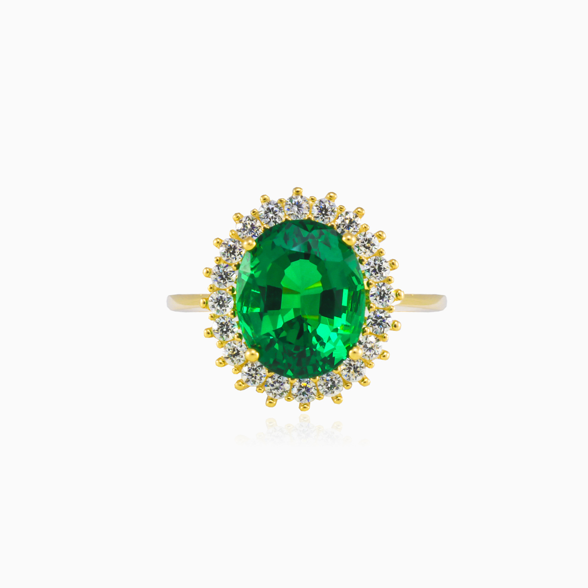 Royal oval green Quartz gold ring woman Rings Royal N.1
