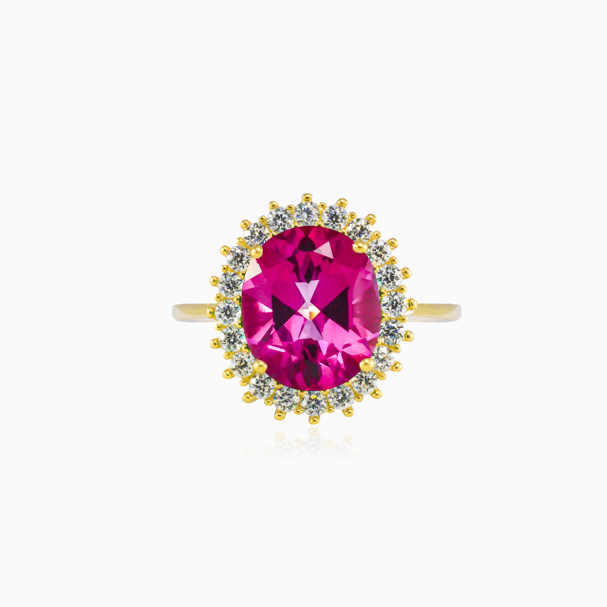 Royal oval rose Quartz gold ring woman Rings Royal N.1