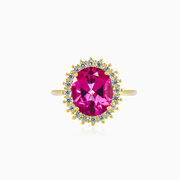 Royal oval rose Quartz gold ring woman Rings Royal