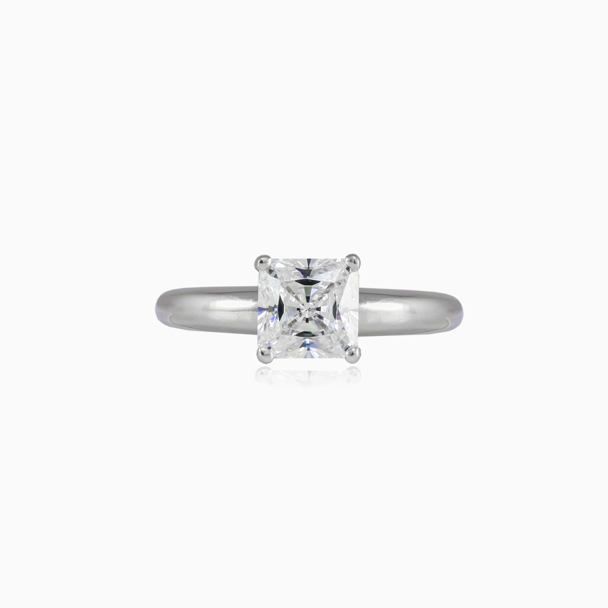 Princess-cut white gold ring woman Engagement rings Lustrous N.1