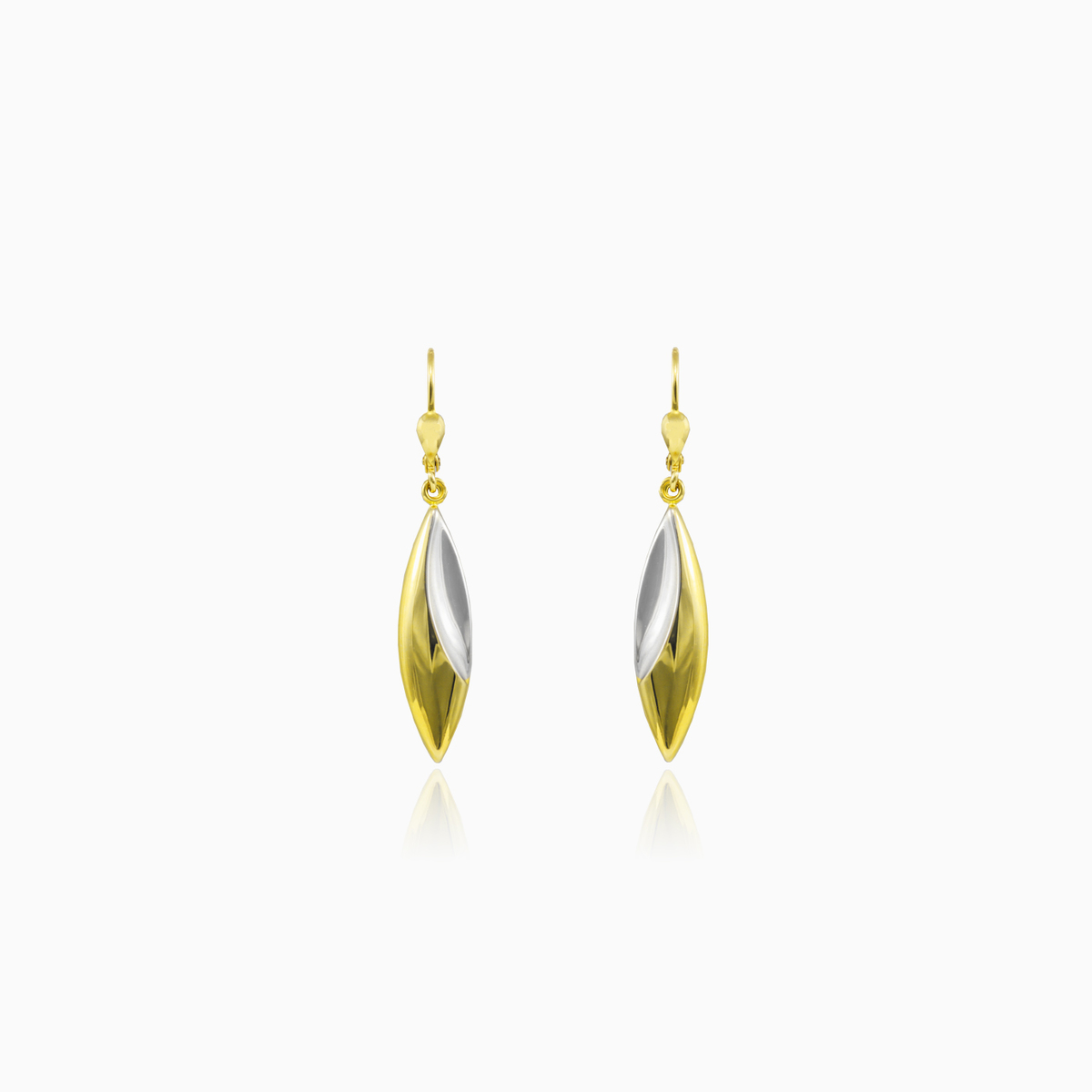 Boucles d'oreilles brillantes en or bicolore femme Boucles d'oreilles Lustrous N.1
