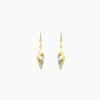 Dangling spiral two-tone gold earrings woman Earrings Lustrous