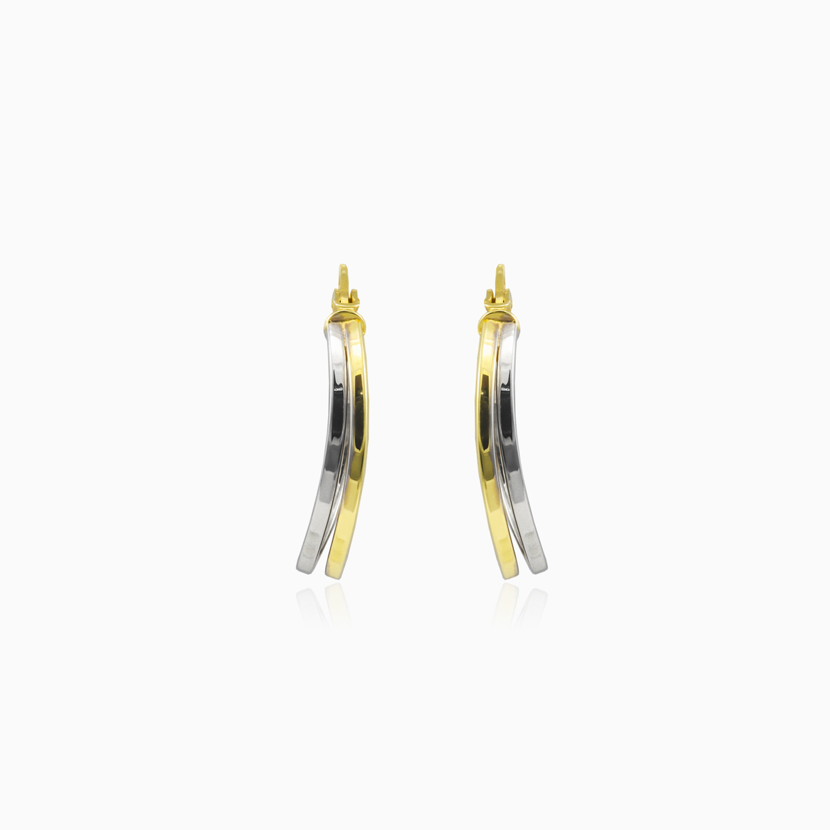 Two-tone gold hoop earrings woman Earrings High polished N.1