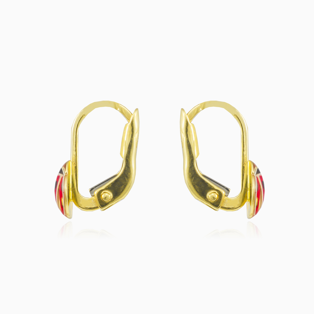 Pendientes mariquita esmaltada de oro	 mujer Pendientes Animale N.2