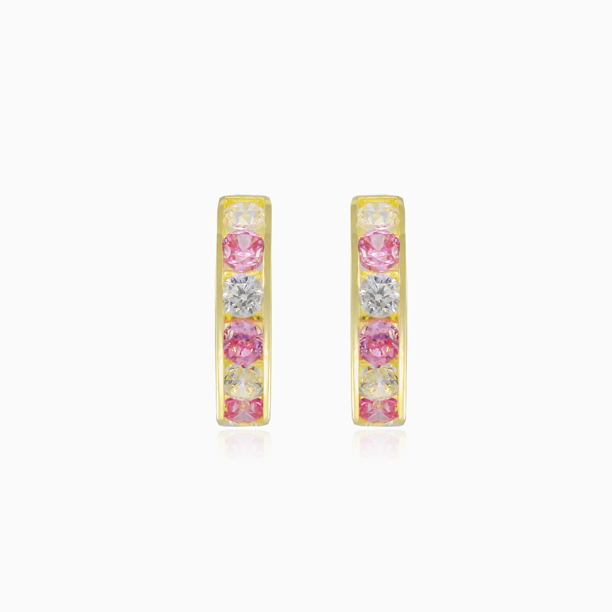 Mini aros rosa de oro mujer Pendientes Lustrous N.1