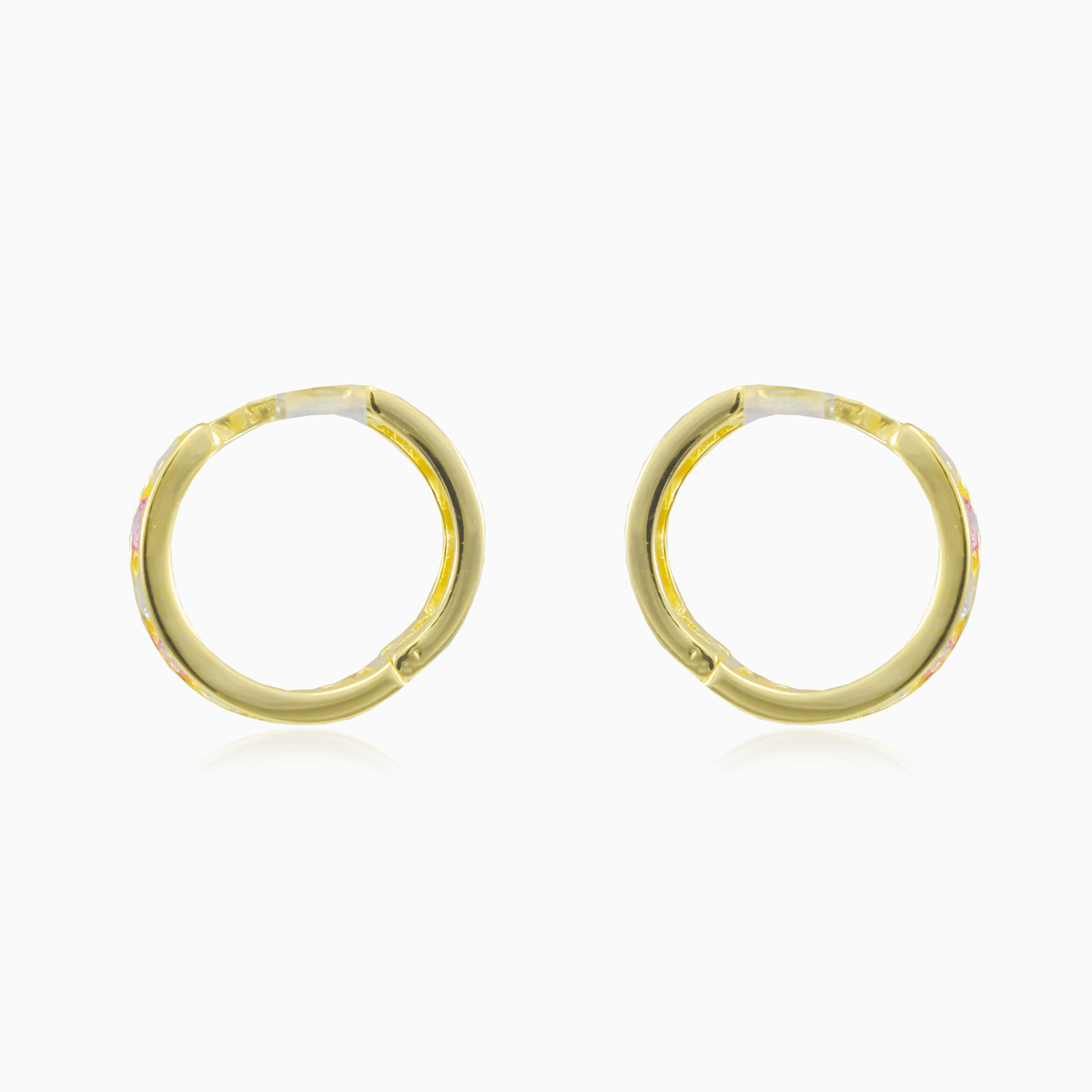 Mini aros rosa de oro mujer Pendientes Lustrous N.2