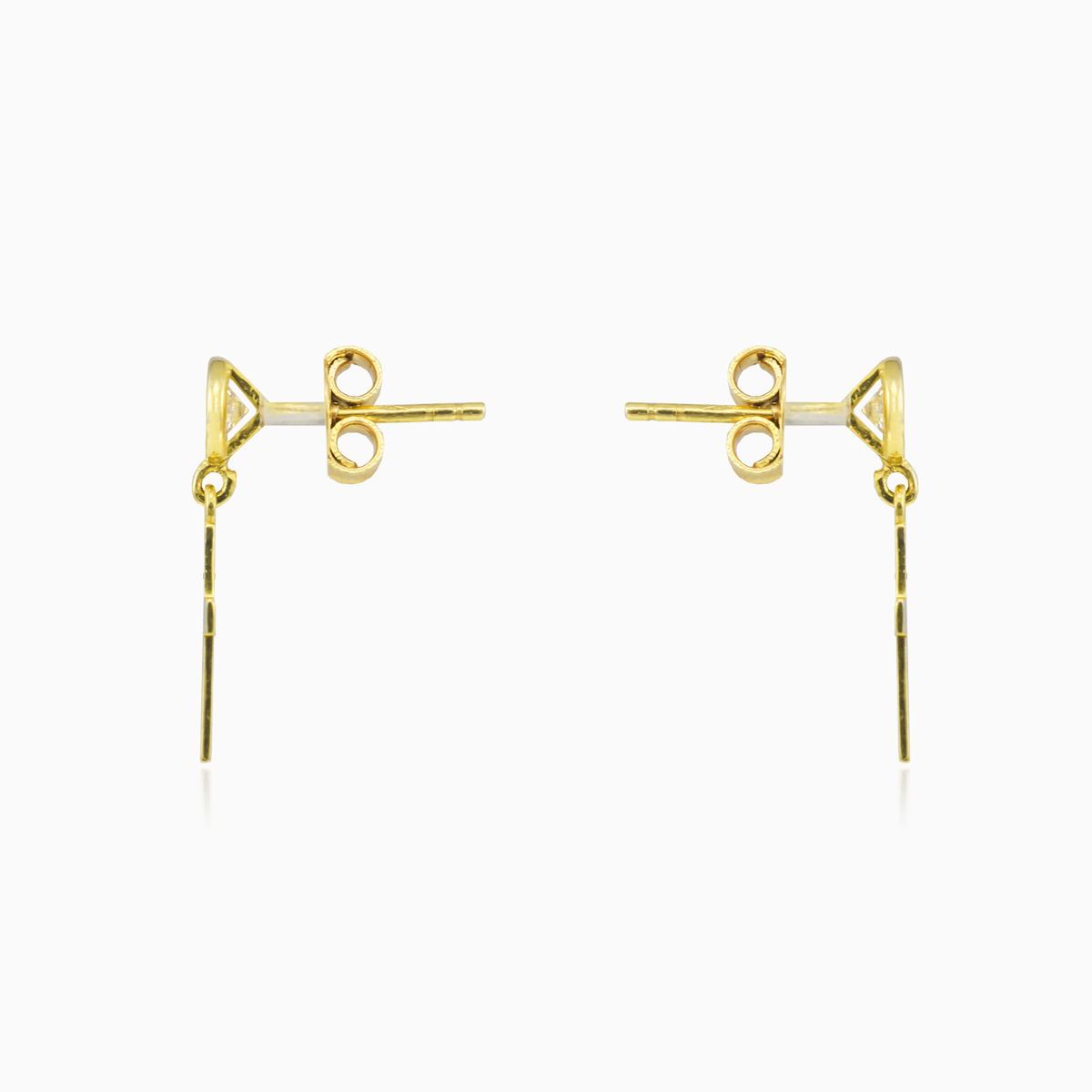 Cross and crystals gold earrings unisex Earrings Santa Croce N.2