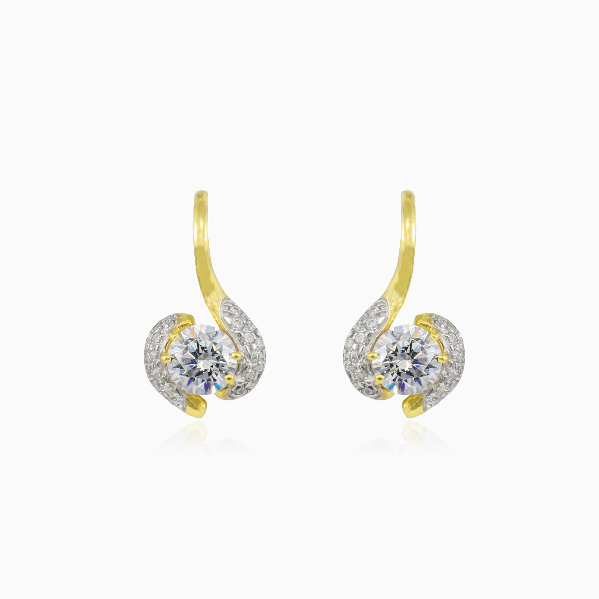 Twisted gold and crystal earrings woman Earrings Lustrous N.1