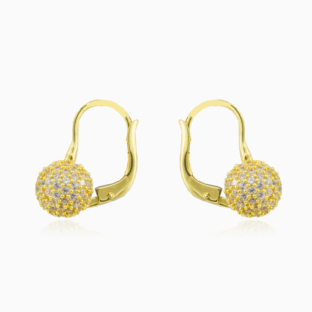 Pendientes esfera de cristal de oro mujer Pendientes Lustrous N.2