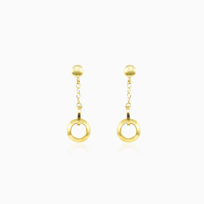 Dangling circle gold earrings woman Earrings Lustrous