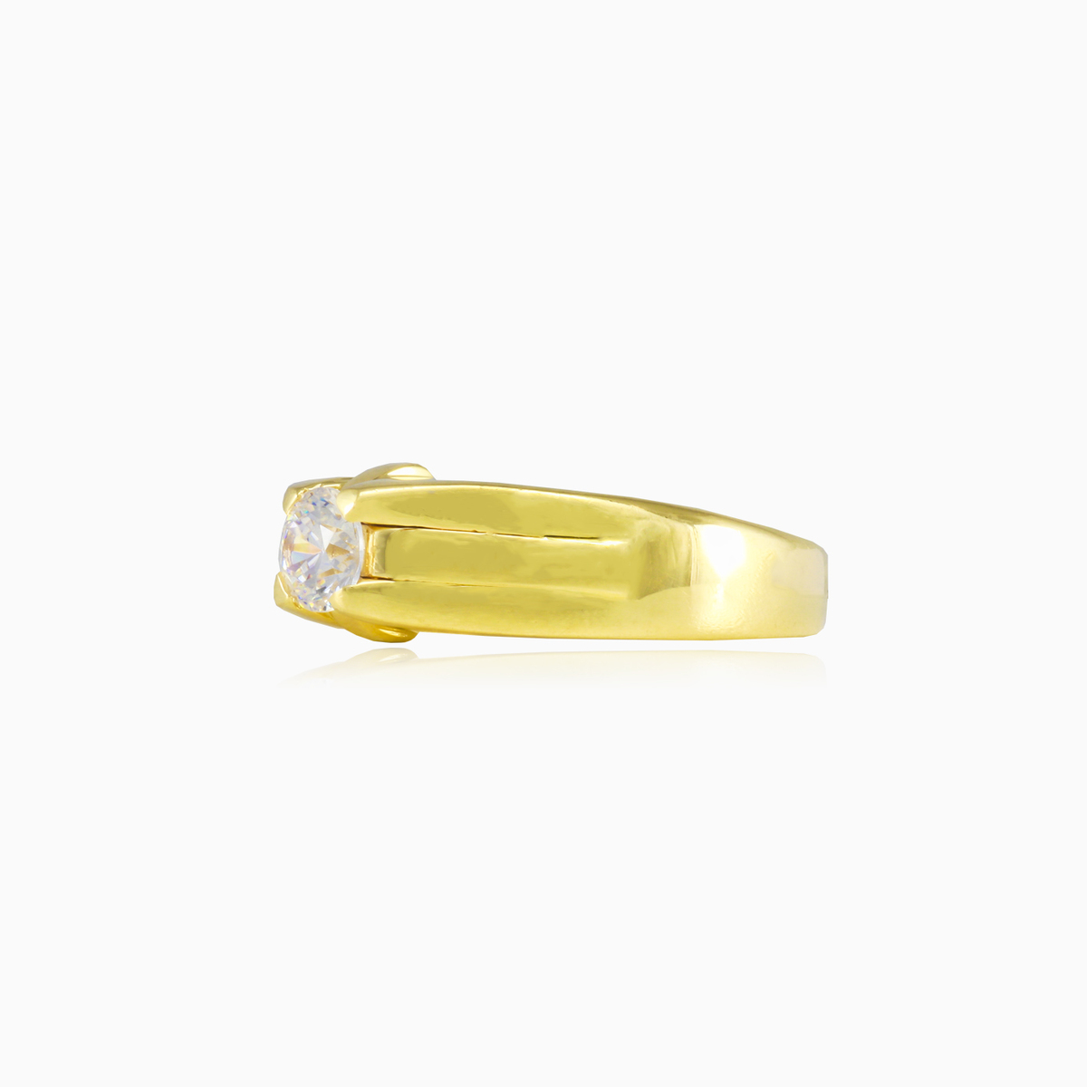 Bold gold and crystal ring unisex Кольца Lustrous N.2