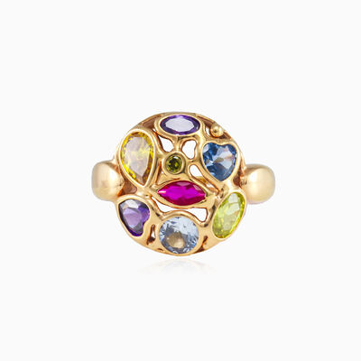 Mosaico round gold ring woman Rings Mosaico
