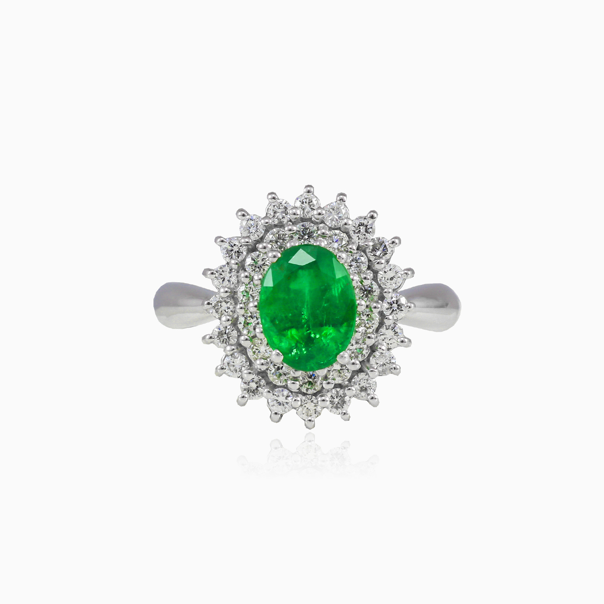 Royal emerald white gold ring Женские Кольца Brillantino N.1