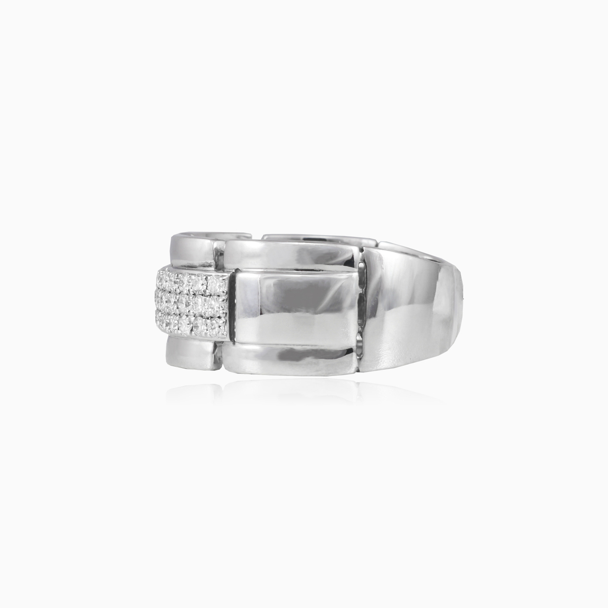 Link white gold diamond men ring man Rings Brillantino N.2