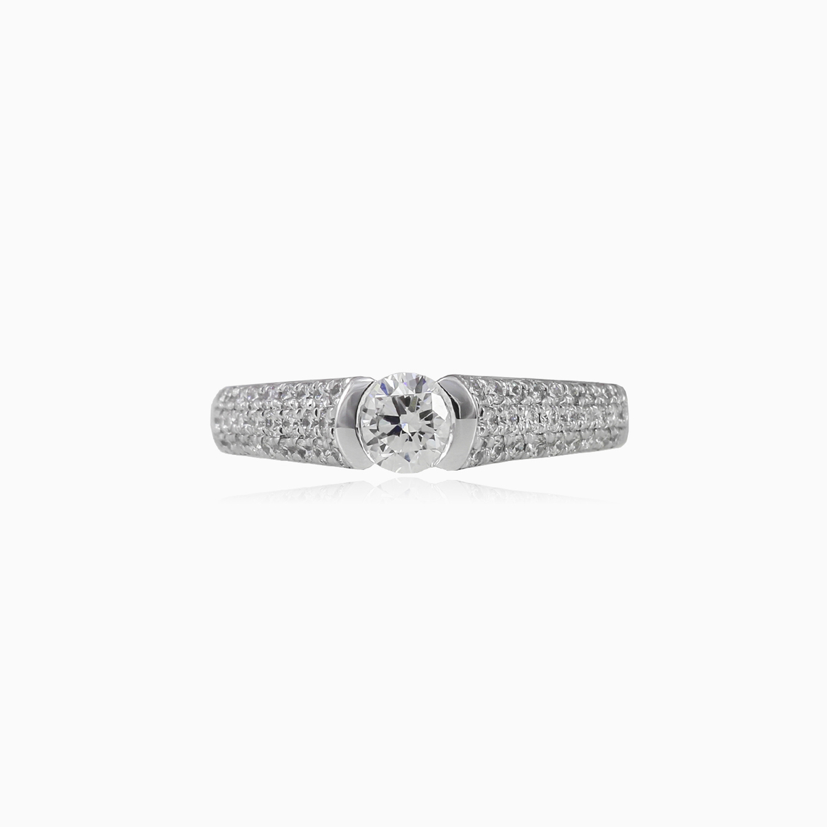 Semi-bezel diamond engagement ring woman Engagement rings Brillantino N.1