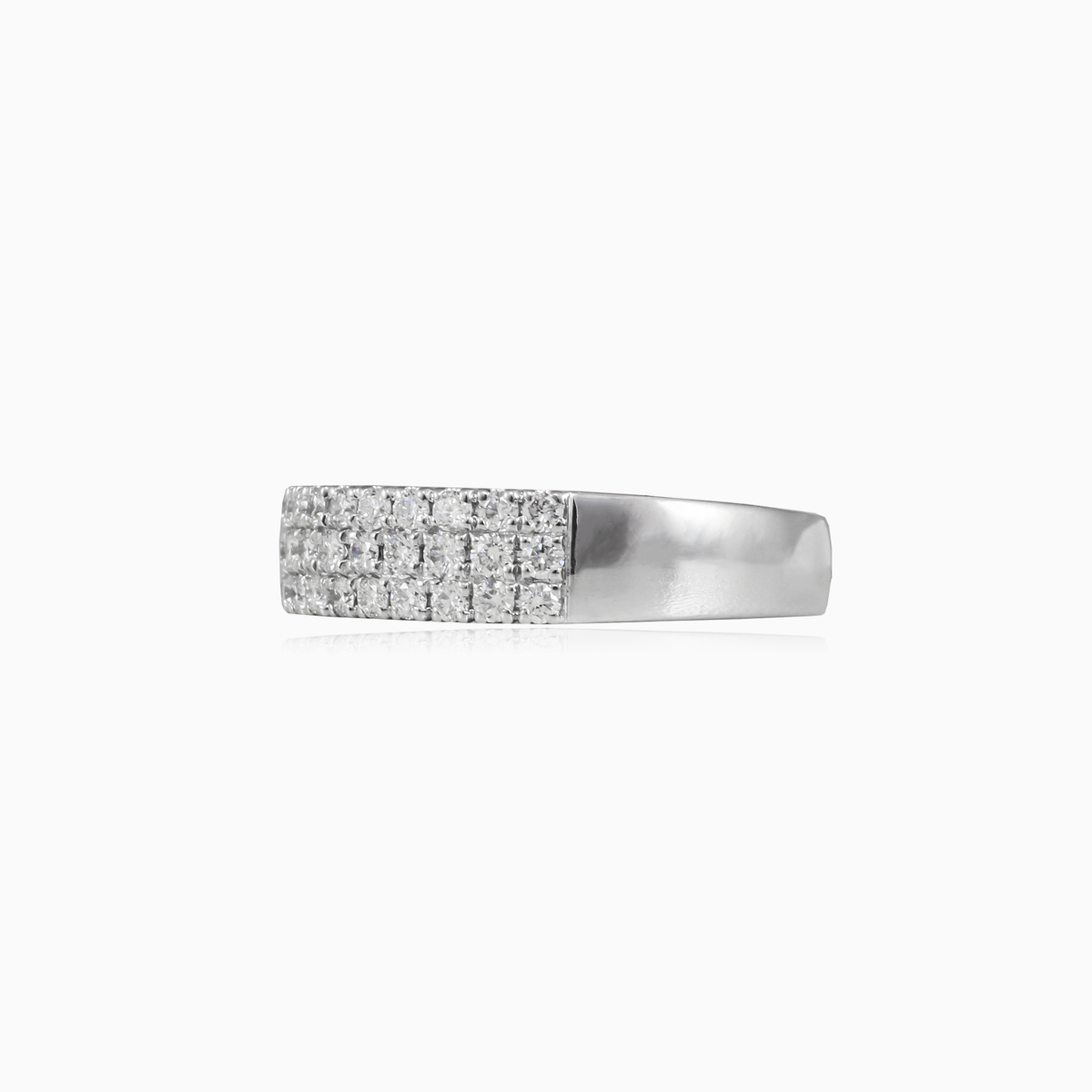 Dreireihiges Gold-Diamantband Frauen Eheringe Brillantino N.2
