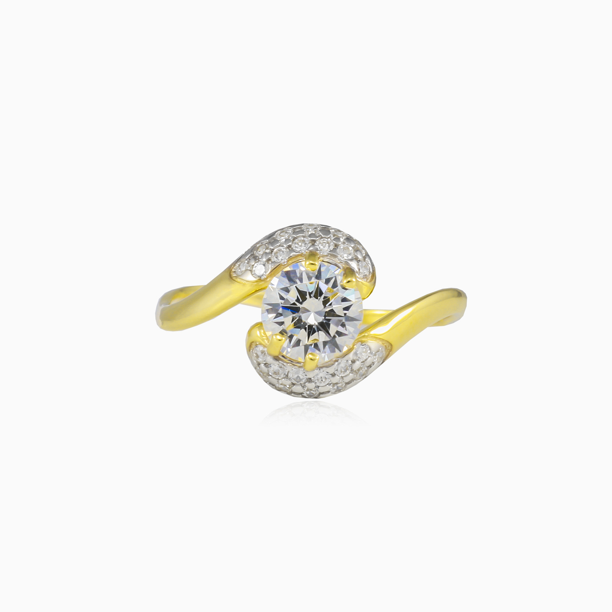 Gedrehter Ring aus Gold und Kristall Frauen Ringe Lustrous N.1