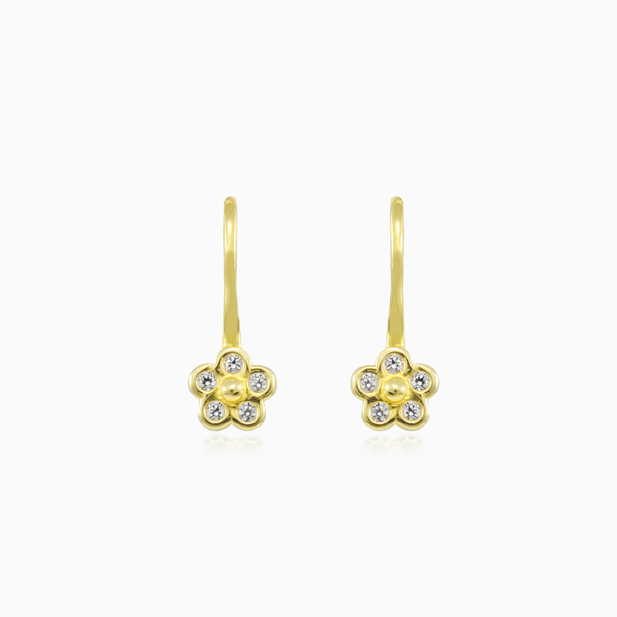 Pendientes flor de oro pequeños mujer Pendientes Flower N.1