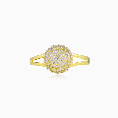 Anillo de oro bola de cristal mujer Anillos Lustrous