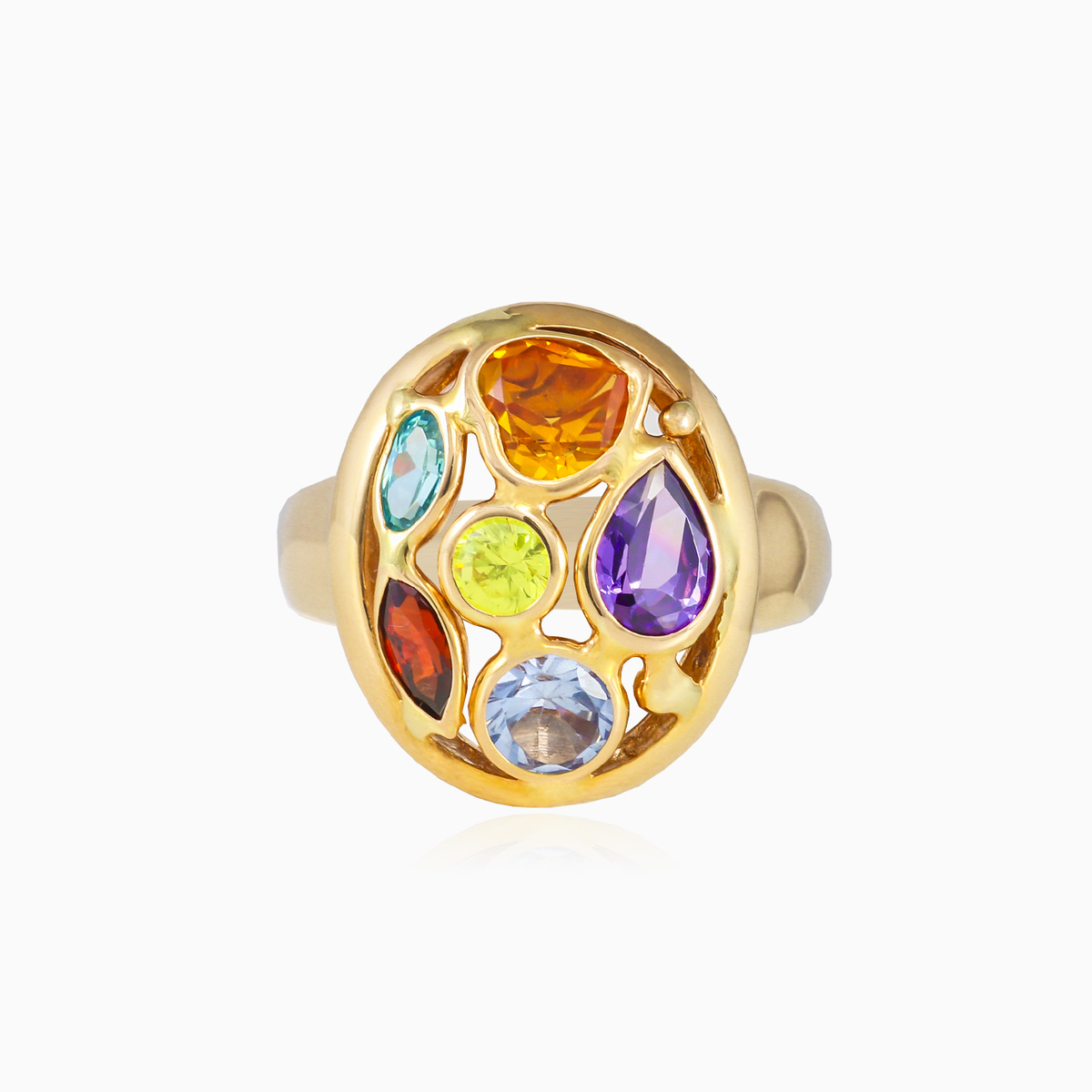 Mosaico oval gold ring Женские Кольца Mosaico N.1