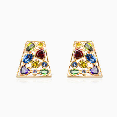 Clous Mosaico trapèze en or femme Boucles d'oreilles Mosaico