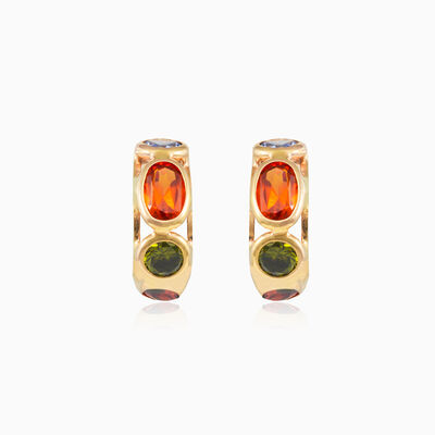 Mosaico gold half hoops woman Earrings Mosaico