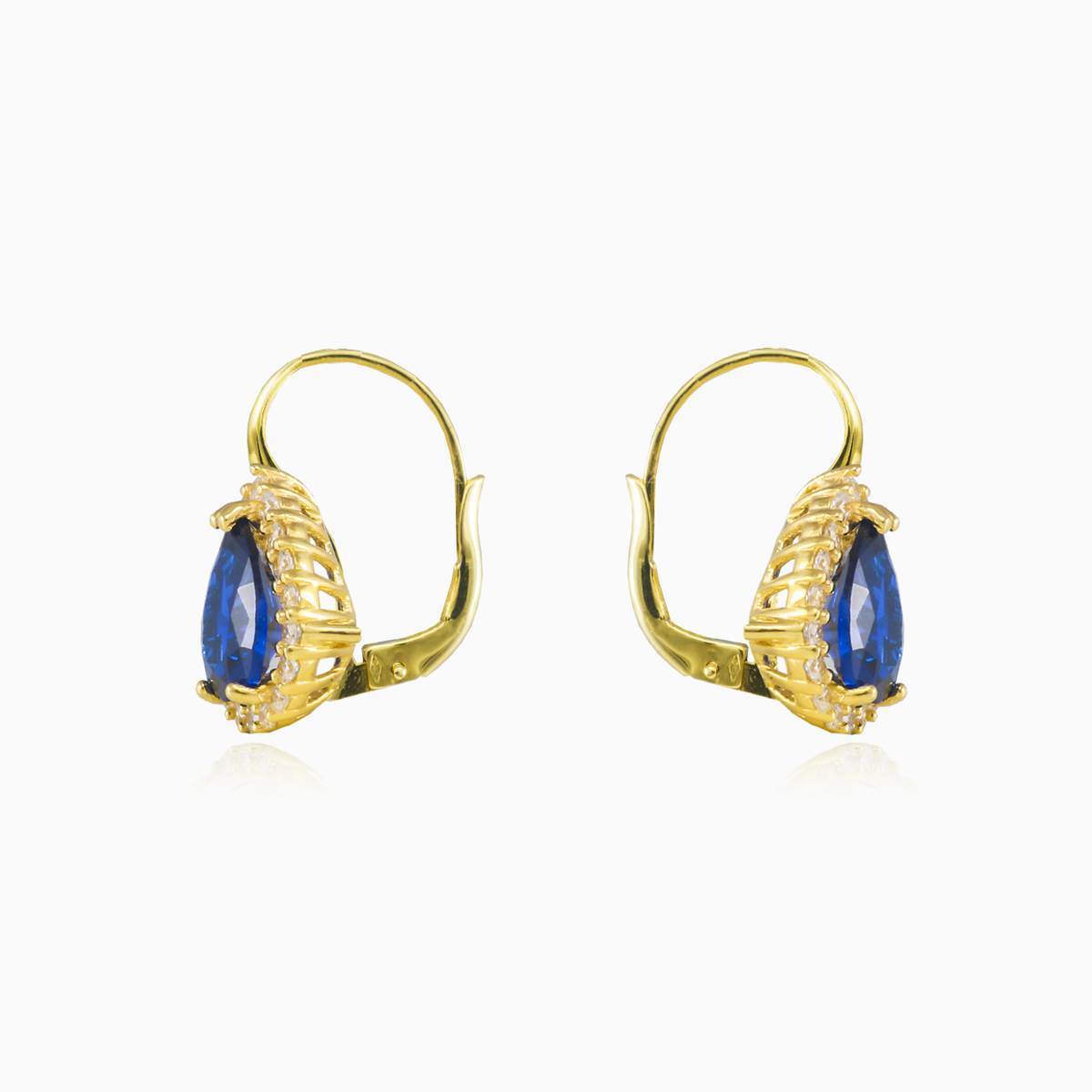 Pendientes de oro con cuarzo azul perlado mujer Pendientes Royal N.2