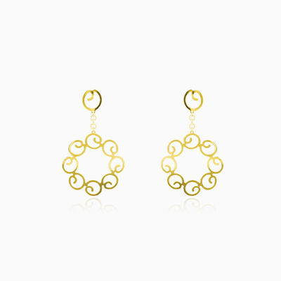 Dangling circles gold earrings woman Earrings Lustrous