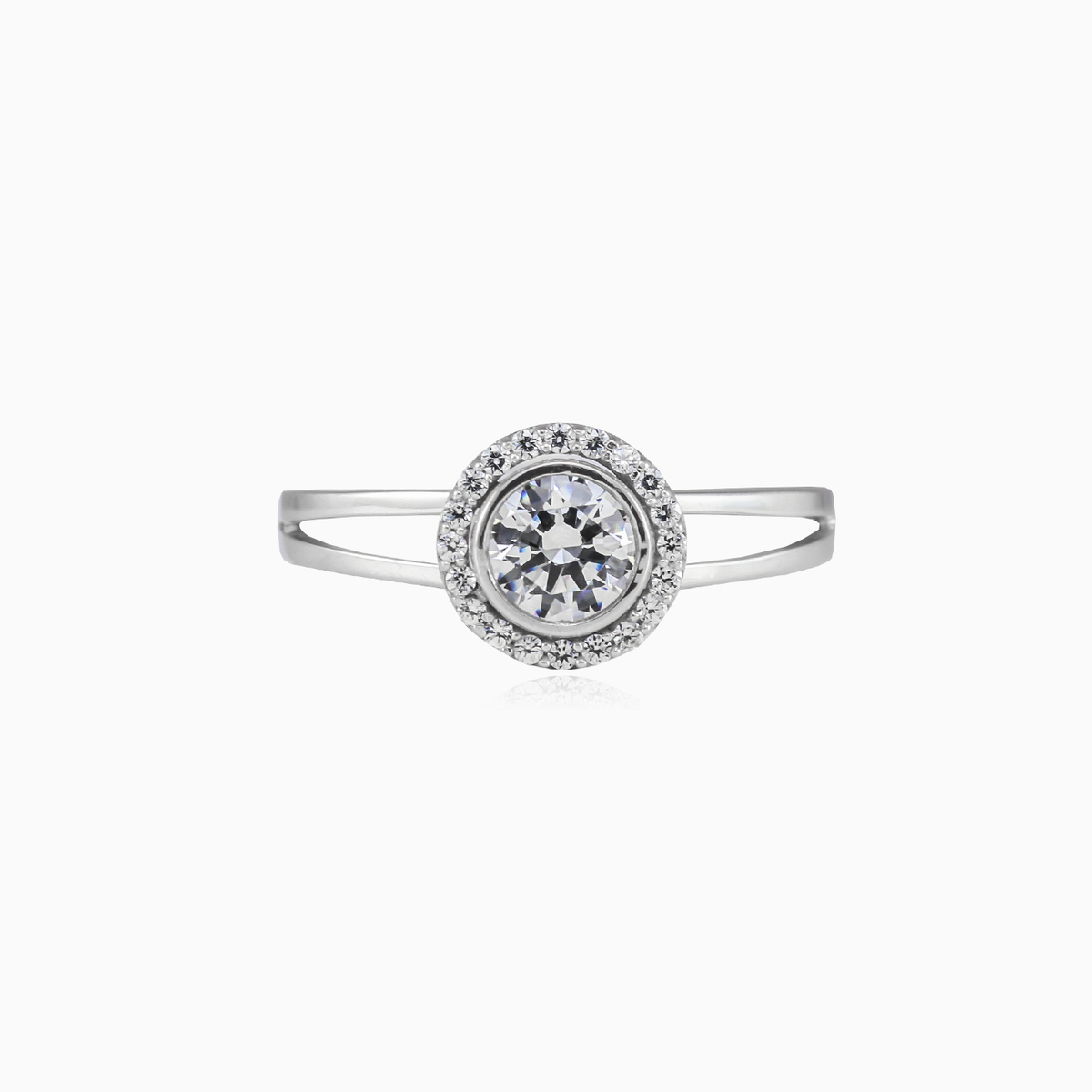 Polished shimmering white gold ring woman Engagement rings Royal N.1