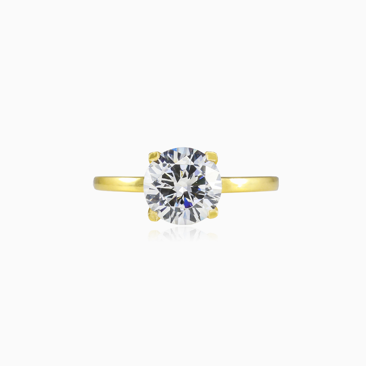 Classic four prong crystal solitaire woman Engagement rings Lustrous N.1