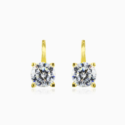 Classic four prong crystal earrings woman Earrings Lustrous