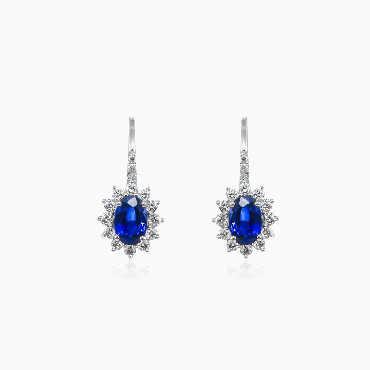Náušnice s diamanty a safírem dámské Náušnice Brillantino N.1