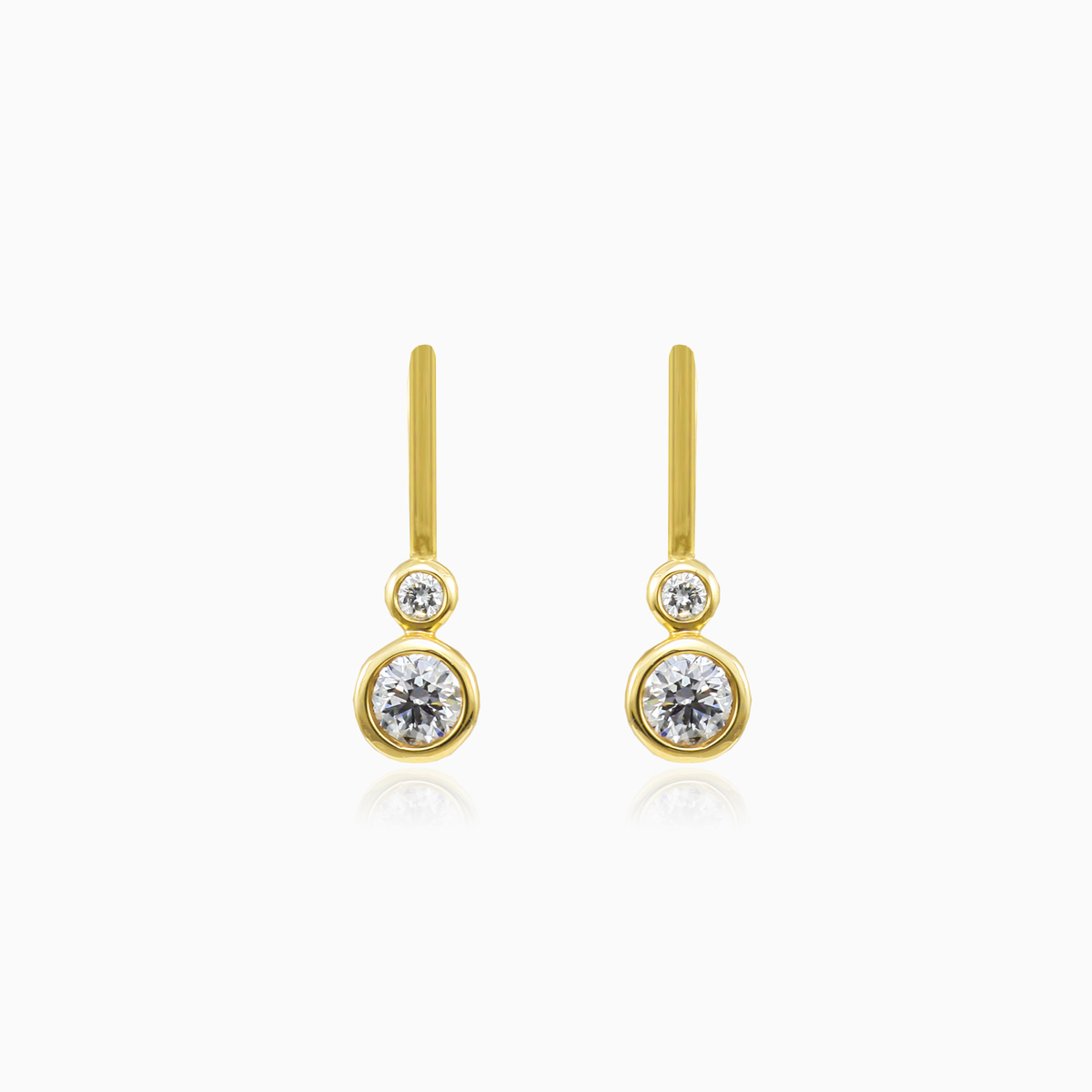 Boucles d'oreilles à lunette de diamants en or femme Boucles d'oreilles Brillantino N.1
