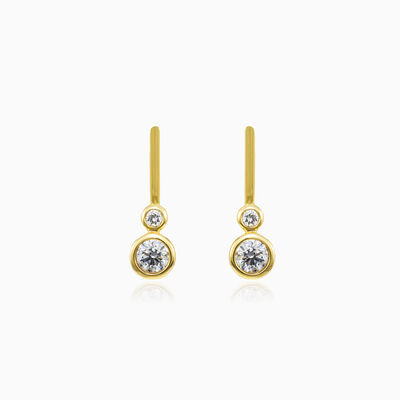 Lünette Diamanten Gold Ohrringe Frauen Ohrringe Brillantino
