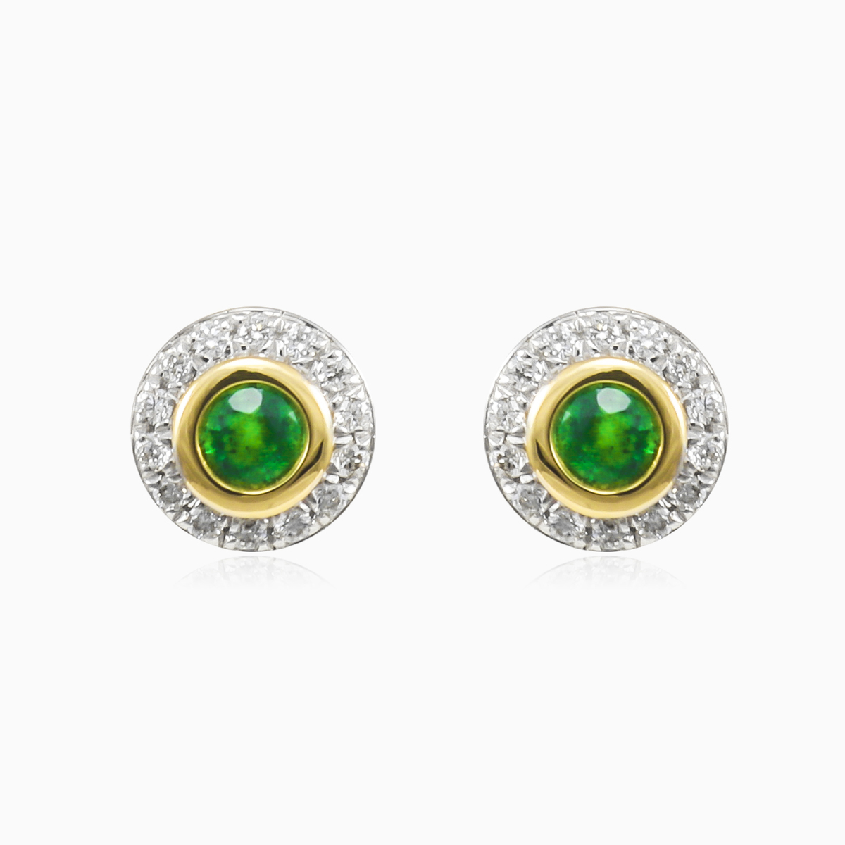 Smaragd- und Diamant-Goldohrstecker Frauen Ohrringe Brillantino N.1