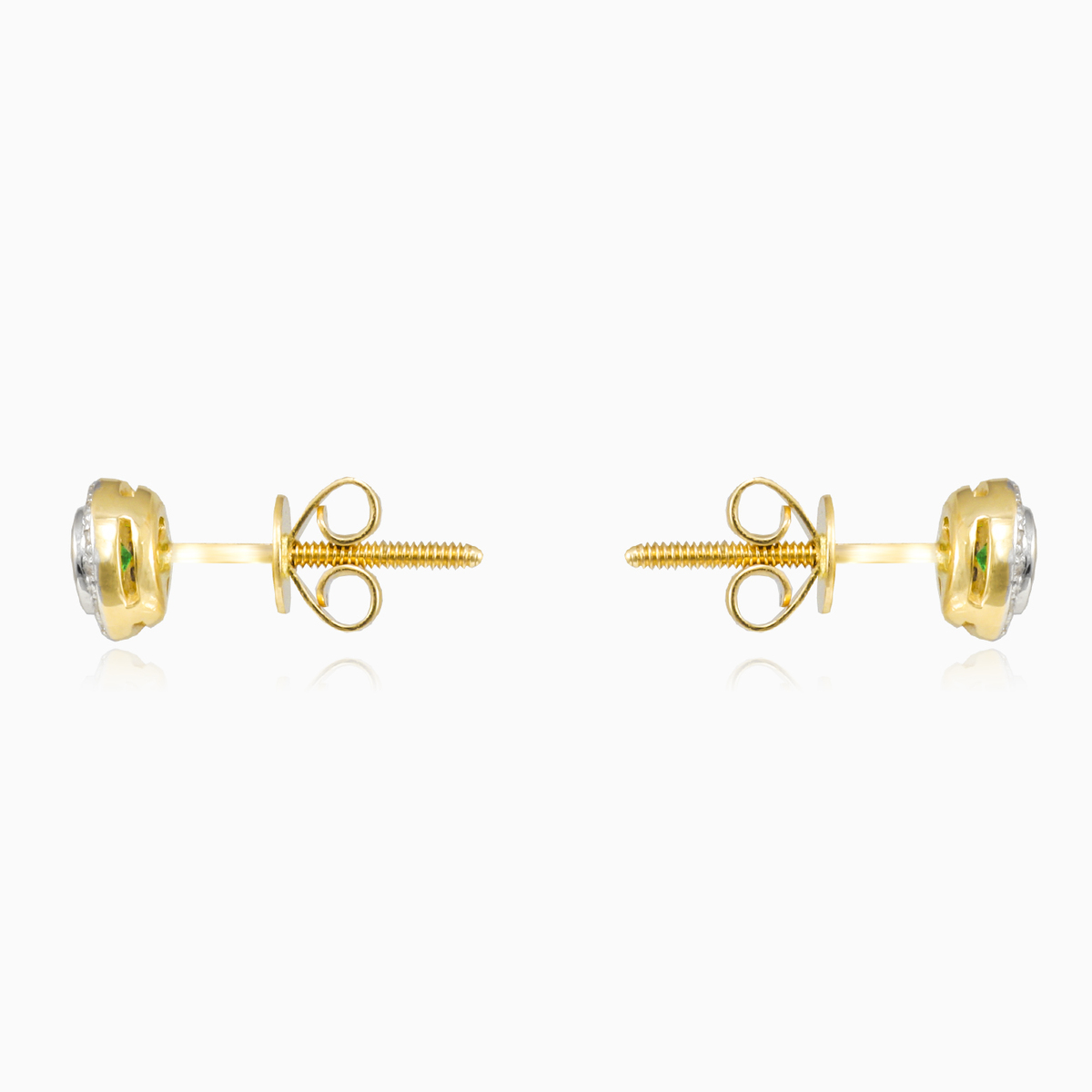 Smaragd- und Diamant-Goldohrstecker Frauen Ohrringe Brillantino N.2